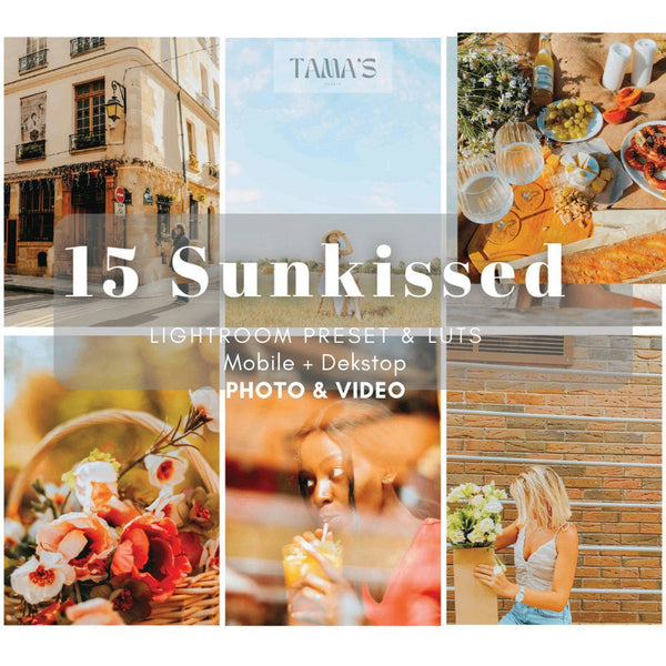 15 Sun Kissed Preset Lightroom & Video Filter LUTS Mobile (Android/IOS) & Dekstop
