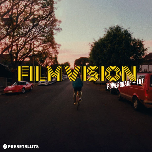 FilmVision V1 Powergrade + LUT 16/35mm Film Look DaVinci Resolve