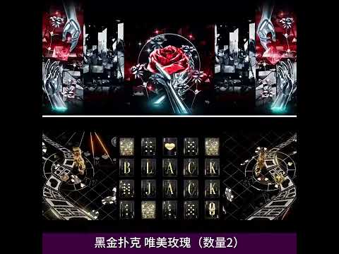 Black Gold Poker Cards & Animated Roses Background | Luxury Livehouse VJ Loop | Casino Theme Stage Video Material | Premium Motion Graphics for Events & Clubs 🃏🌹🔥