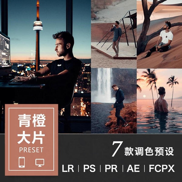 🌄 Teal & Orange Travel Presets | Lightroom, PS, PR & FCPX Film-Style LUTs for Landscapes & Portraits