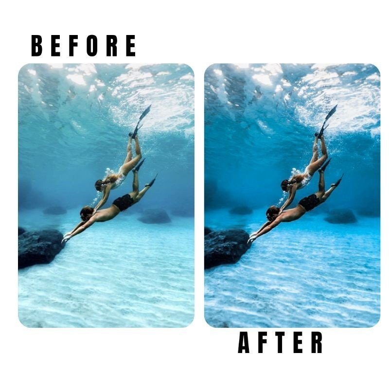 27 Lightroom Preset Under Water & Luts Video Filter Mobile (IOS/Android) dan Dekstop - MICHIGO STUDIO