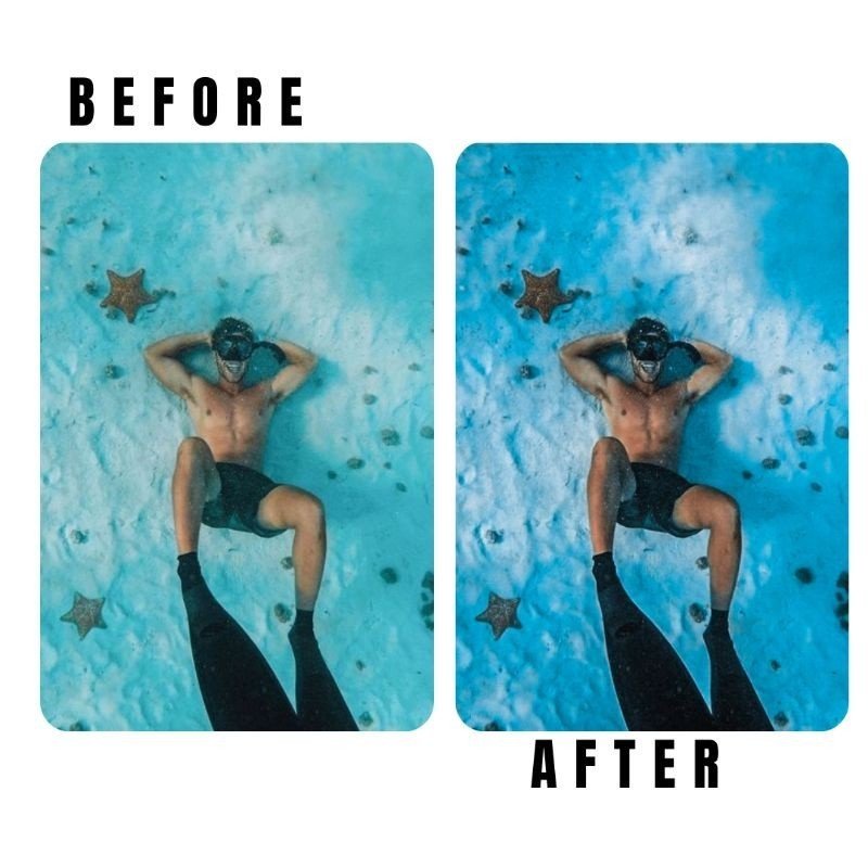 27 Lightroom Preset Under Water & Luts Video Filter Mobile (IOS/Android) dan Dekstop - MICHIGO STUDIO