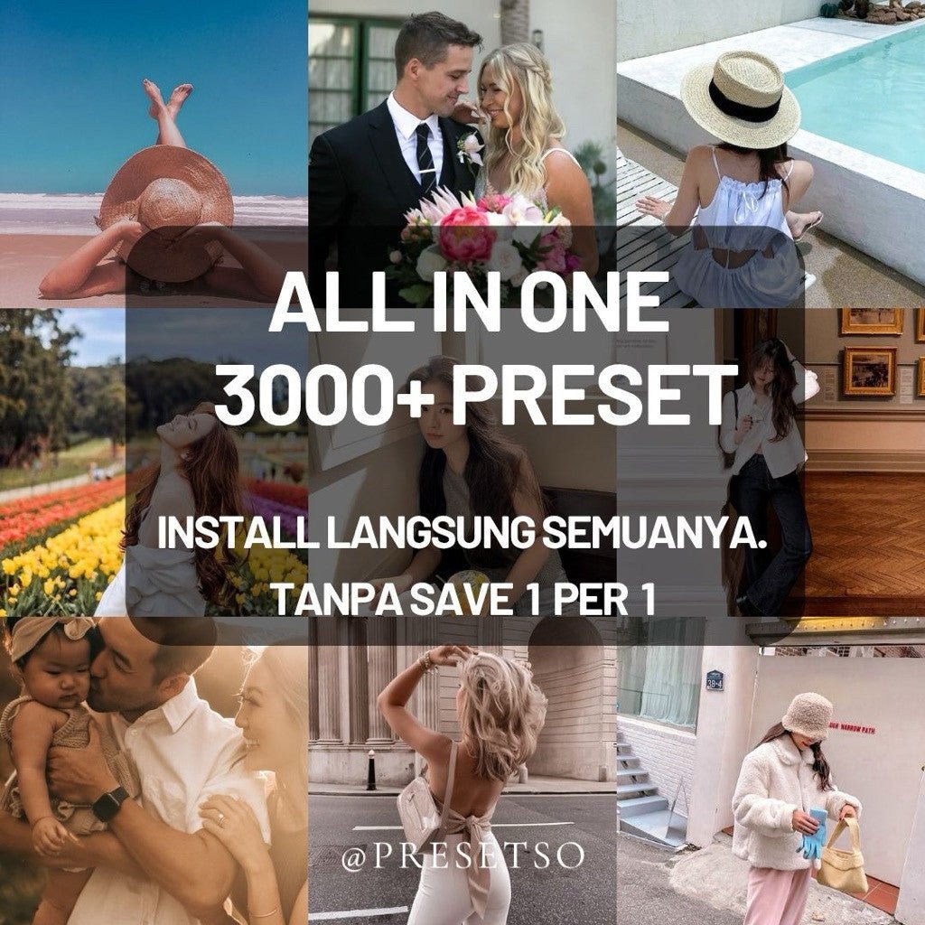 3000+ Preset Lightroom All In – Paket Preset Profesional untuk Semua Jenis Foto | Edit Foto Instan Sekali Klik | Mobile - MICHIGO STUDIO