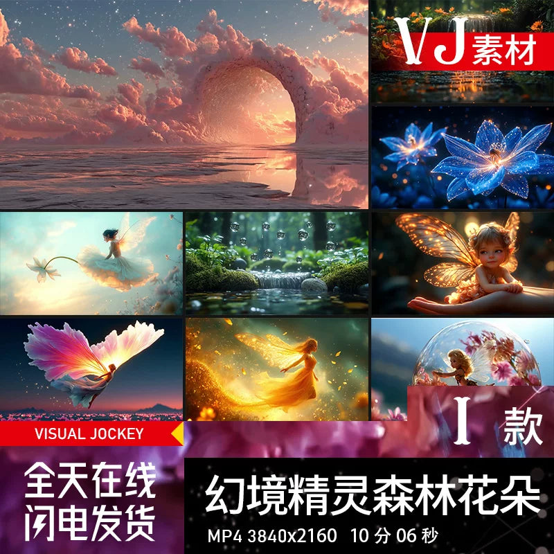 Visual Pack 🎬 | Elegant Dreamy Forest with Fairies & Flowers | Nightclub & Bar LED Screen VJ Video Background 🌿✨