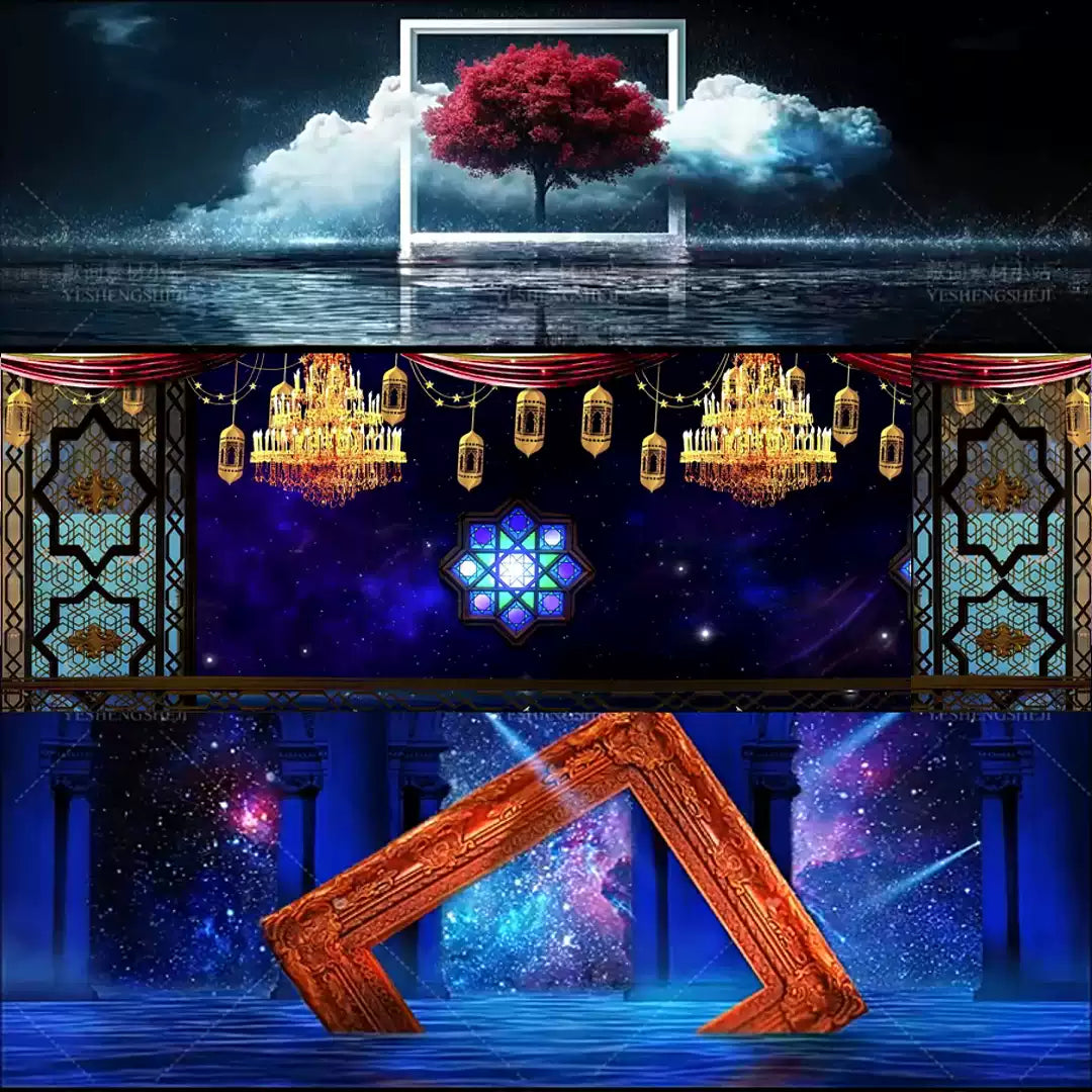 Premium Luxury Nature Frame Visuals: Aesthetic Trees & Reflective Water Surface. High-End Livehouse Background, Gala Event VJ Loop & Cinematic Stage Scene Assets. 🖼️🌳🌊✨💎