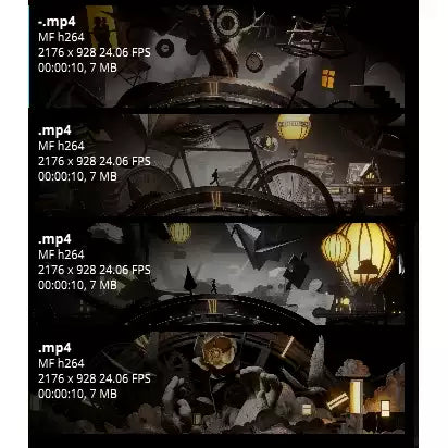 Premium Vintage Time Gear & Bicycle Visuals: Retro Clockwork Motion Graphics. Luxury Steampunk Aesthetic for Livehouse Stage Backgrounds & Professional VJ Loops. ⚙️🚲🕰️⏳📜