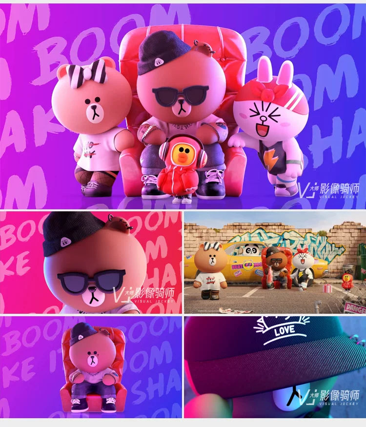 Visual Pack 🎬 | 3D Cartoon Brown Bear Animation | Dynamic Bounce Bar VJ LED Screen Video Background 🐻🔥