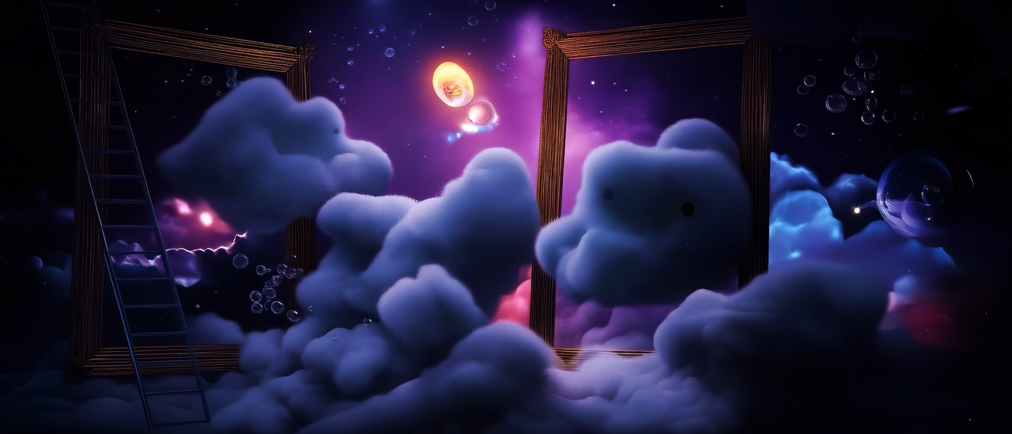 Premium Surreal Dreamscape: Aesthetic Frame, Floating Clouds & Stairway to Heaven. High-Quality VJ Loop for Livehouse & Immersive Dreamy Stage LED Displays. ✨☁️🖼️🪜