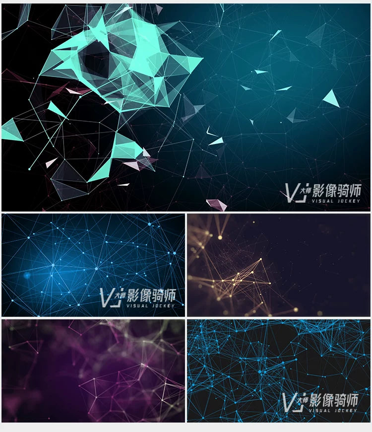 Visual Pack 🎬 | Tech Beautiful Abstract Polygon Dots & Lines Visual | Live LED Dynamic Background PPT/PR 4K ✨🔺⚡