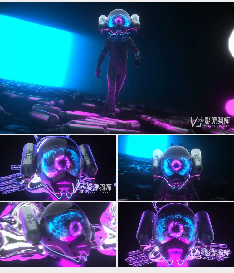 Visual Pack 🎬 | Cool Cyberpunk Vaporwave 3D Portrait 😎 | LED VJ Video Background for Bar Large Screen Live Casting