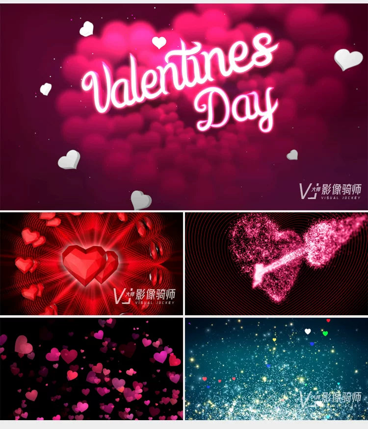 Visual Pack 🎬 | White Day & Qixi Couple Love Heart Visual | LED Bar Proposal Confession Background ✨❤️💌