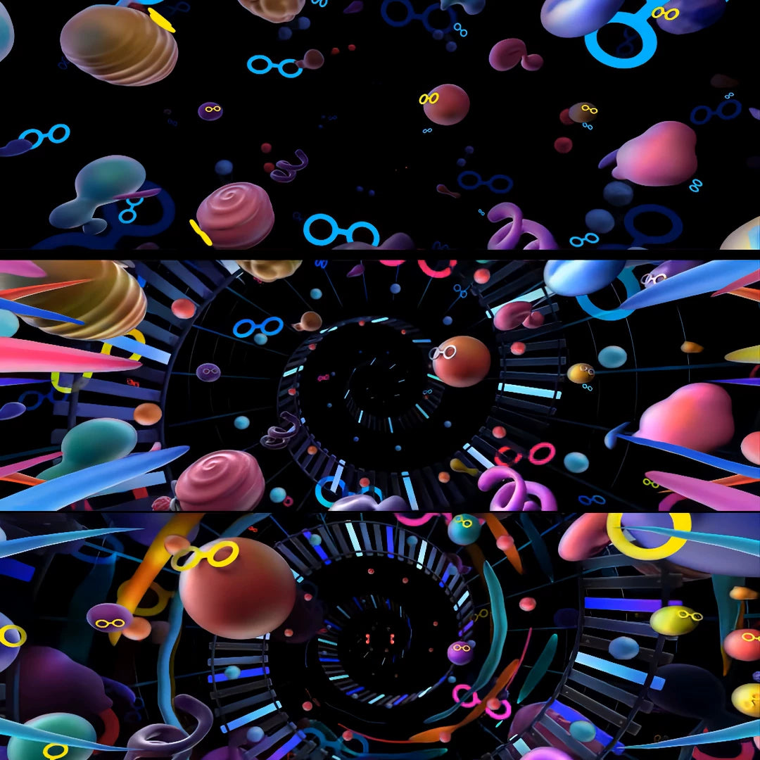 Premium Retro Eggroid VJ Loop: Cute Cartoon with Glasses & Vaporwave Grid Background. High-Impact Visuals for Theme Bars, Parties & Widescreen LED Displays. 🥚✨🕶️🌊
