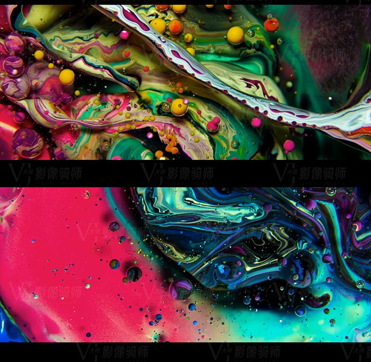 Visual Pack 🎬 | Colorful Flowing Liquid Oil Drops Visual | LED Large Screen VJ Loop Background 4K ✨💧🔥
