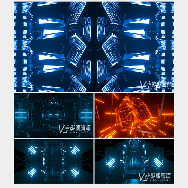 Visual Pack 🎬 | 3D Metallic Mechanical Rhythm Lines | Dynamic Nightclub Bar LED Screen VJ Background Video ⚡