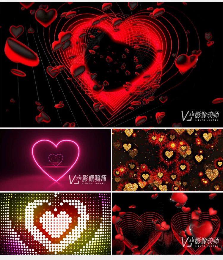 Visual Pack 🎬 | White Day & Qixi Couple Love Heart Visual | LED Bar Proposal Confession Background ✨❤️💌