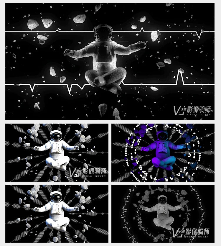 Visual Pack 🎬 | Astronaut Spacewalk 👩‍🚀 Sci-Fi 4K | LED VJ Video Background for Bar Nightclub Stage Performance