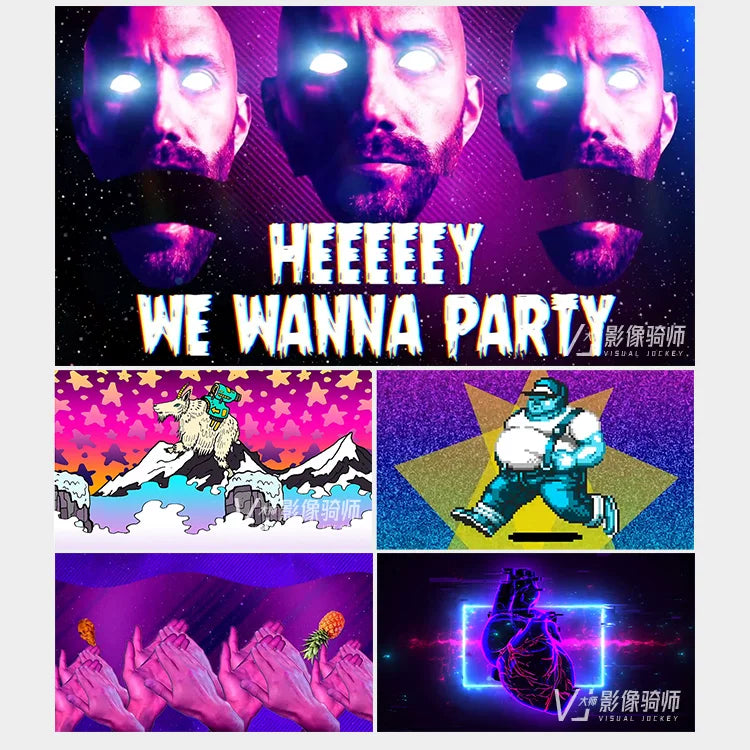 Visual Pack 🎬 | Vaporwave Hip Hop Cartoon Anime | Cool Nightclub VJ LED Video Background for DJ & Club 🔥