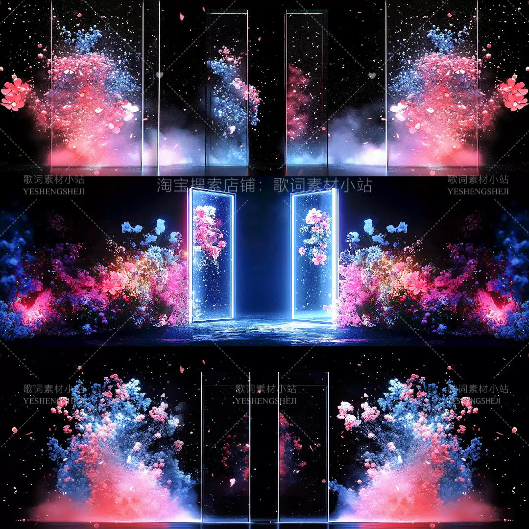 3 Pack Premium Particle Flowers & Dreamy Starry Sky: Aesthetic Wedding Stage Backgrounds. Fashionable Livehouse VJ Loops & Romantic LED Screen Visuals. ✨🌸🌌💎💍