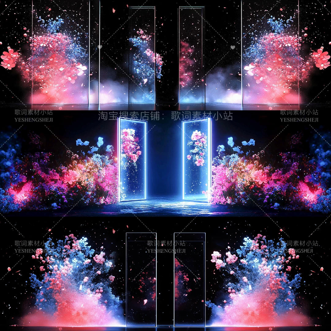 3 Pack Premium Particle Flowers & Dreamy Starry Sky: Aesthetic Wedding Stage Backgrounds. Fashionable Livehouse VJ Loops & Romantic LED Screen Visuals. ✨🌸🌌💎💍
