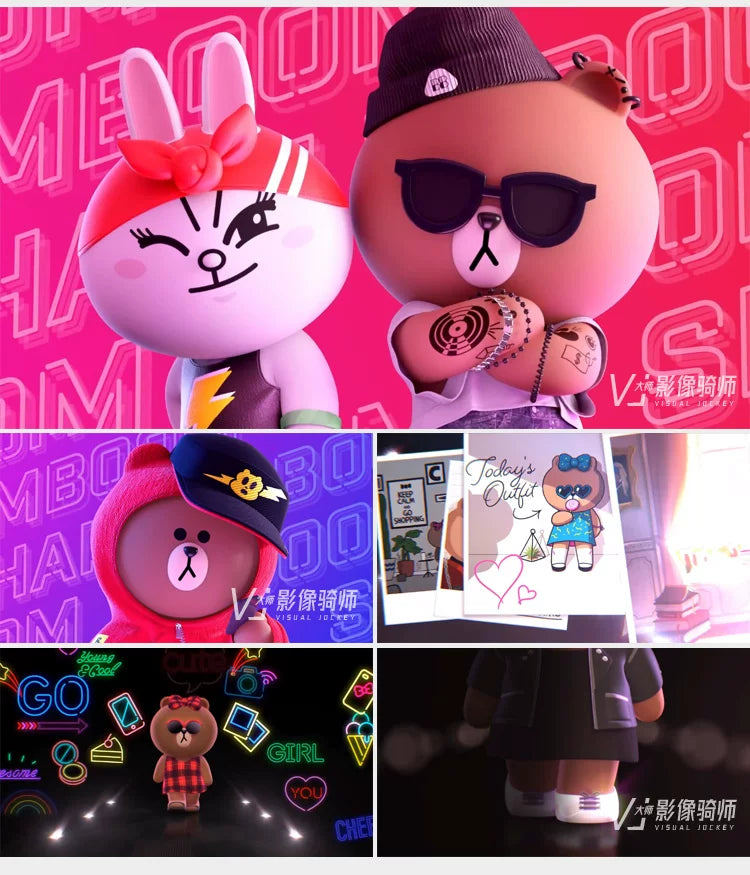 Visual Pack 🎬 | 3D Cartoon Brown Bear Animation | Dynamic Bounce Bar VJ LED Screen Video Background 🐻🔥