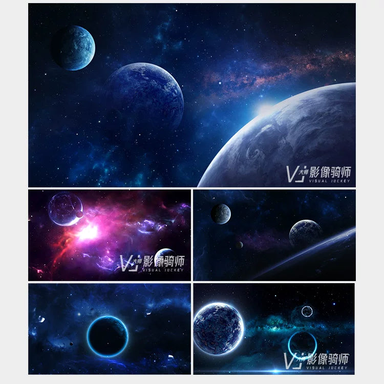 Visual Pack 🎬 | Starry Sky, Planets & Blue Space Visual | Bar LED Live Screen Background VJ Loop 4K ✨🌌🌍