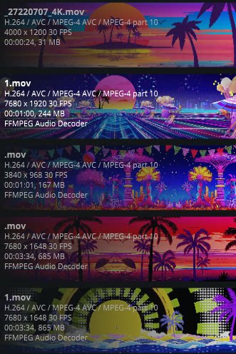 Widescreen Summer Retro VJ Visuals 🌴 Neon Coconut Trees & Cartoon Floral Background | 80s Synthwave Tropical Stage LED Video for Livehouse & Beach Parties 🌊✨