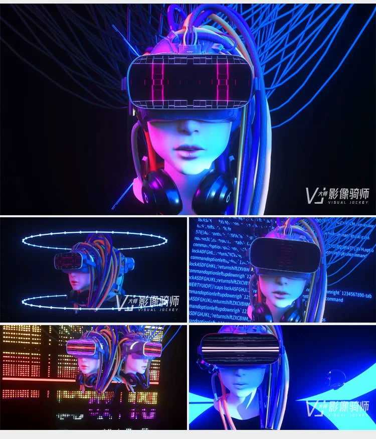 Visual Pack 🎬 | Cool Cyberpunk Vaporwave 3D Portrait 😎 | LED VJ Video Background for Bar Large Screen Live Casting