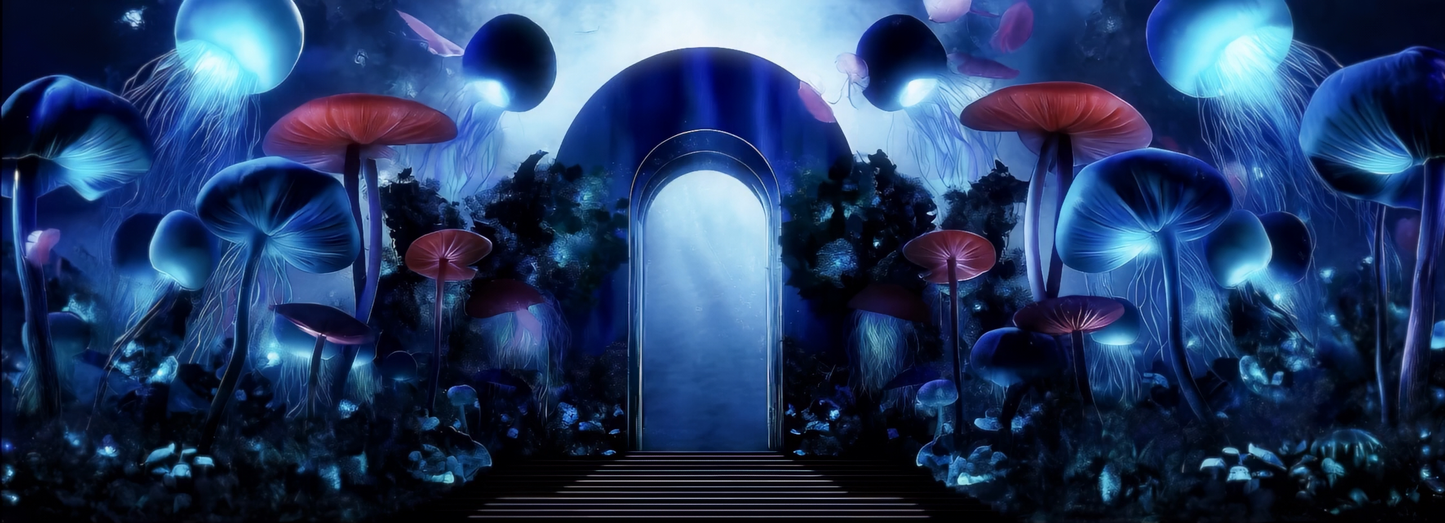 Premium Underwater Secret Realm: Glowing Jellyfish & Colorful Floral Jungle. High-Impact VJ Loop for Livehouse, Nightclubs & Psychedelic Stage LED Displays. 🪼🌺🌊✨