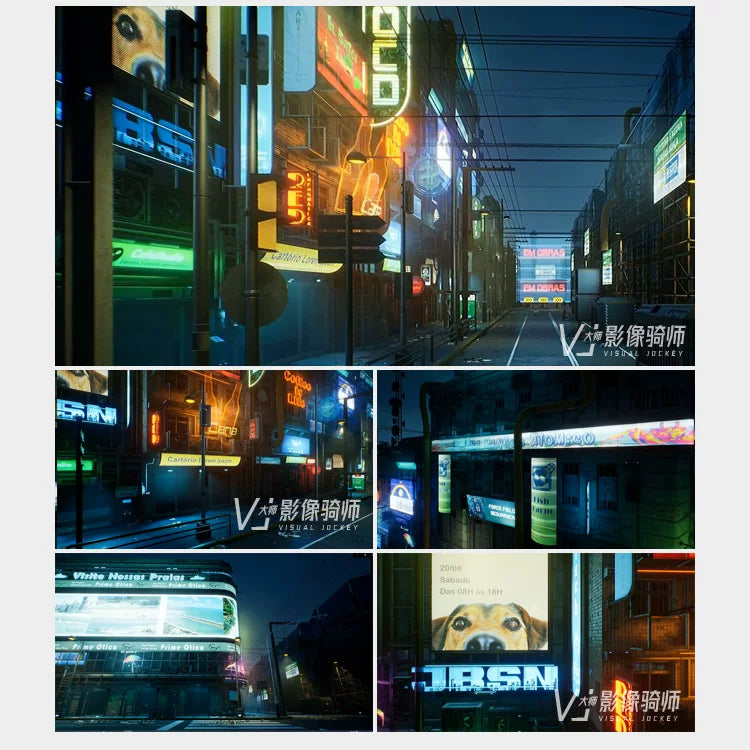 Visual Pack 🎬 | 3D Cyberpunk Futuristic Cityscape | Nightclub Bar Live LED Screen VJ Background Video 4K 🌃🎶🔥