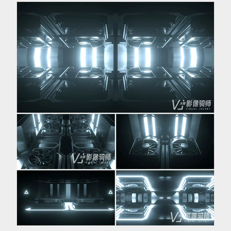 Visual Pack 🎬 | 3D Metallic Mechanical Rhythm Lines | Dynamic Nightclub Bar LED Screen VJ Background Video ⚡