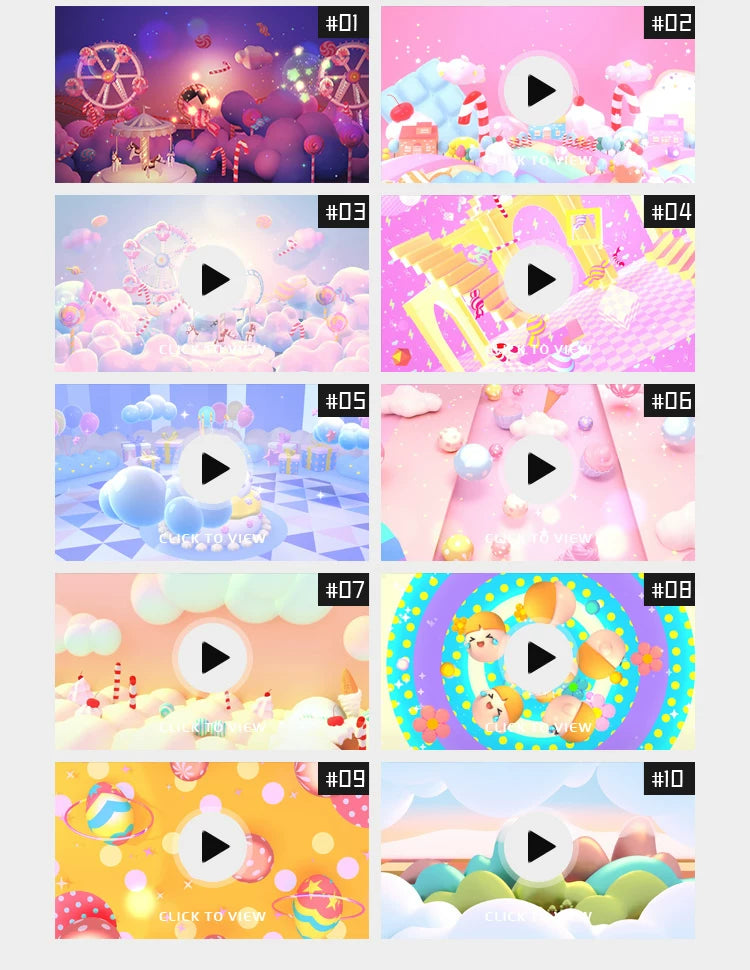 Visual Pack 🎬 | 3D Cartoon Kids Program | Kindergarten Dance Live Stage LED Screen Background 🌈🧸