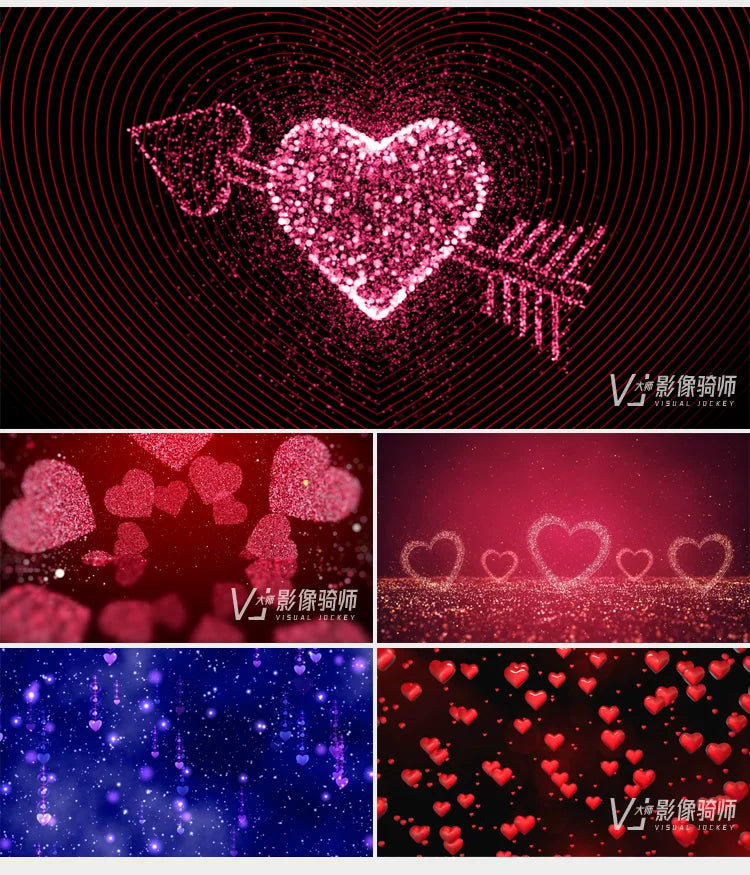 Visual Pack 🎬 | White Day & Qixi Couple Love Heart Visual | LED Bar Proposal Confession Background ✨❤️💌