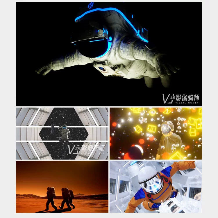Visual Pack 🎬 | Alien Sci-Fi Astronaut 👩‍🚀 Interstellar Character | Space LED VJ Video Background for Bar & Nightclub