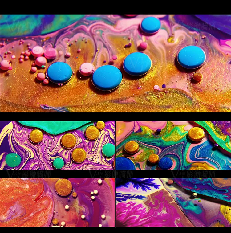 Visual Pack 🎬 | Colorful Flowing Liquid Oil Drops Visual | LED Large Screen VJ Loop Background 4K ✨💧🔥