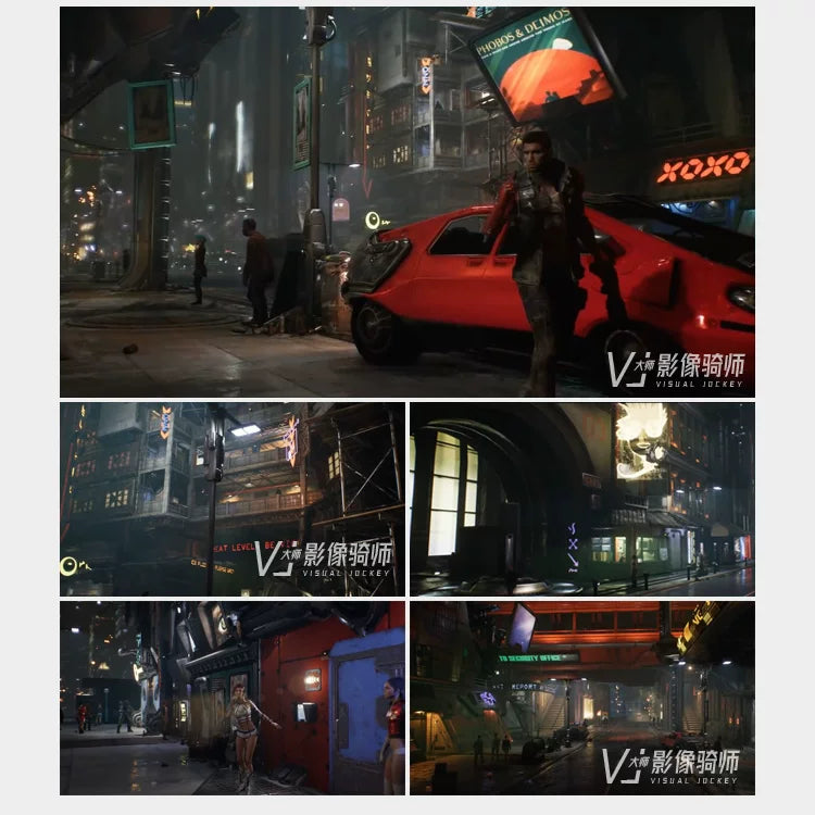 Visual Pack 🎬 | 3D Cyberpunk Futuristic Cityscape | Nightclub Bar Live LED Screen VJ Background Video 4K 🌃🎶🔥