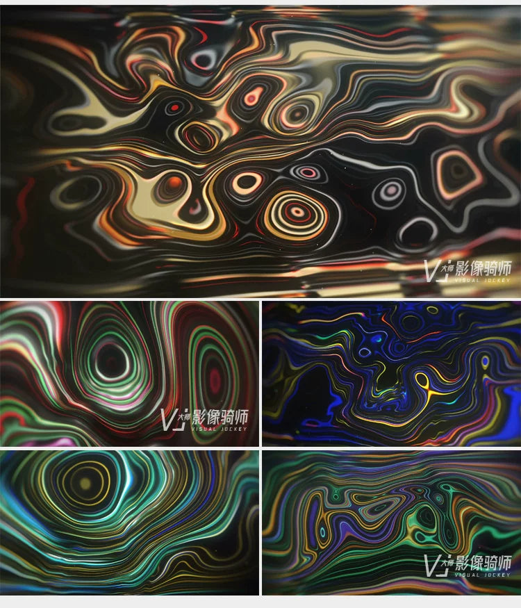 Visual Pack 🎬 | Colorful Artistic Liquid Oil Drops & Ripples Visual | Live LED Dynamic Animation VJ Loop ✨💧🌈
