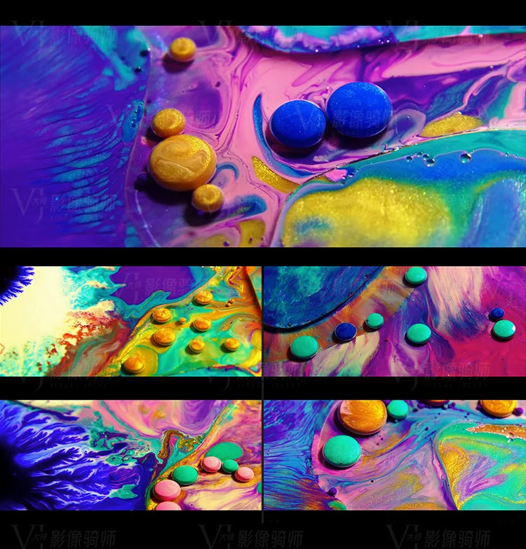 Visual Pack 🎬 | Colorful Flowing Liquid Oil Drops Visual | LED Large Screen VJ Loop Background 4K ✨💧🔥