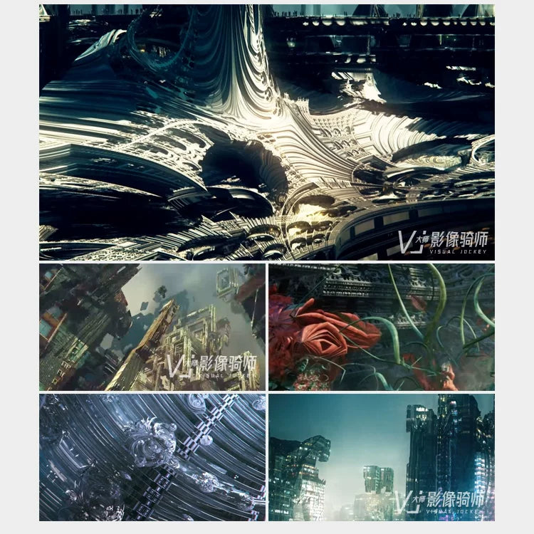 Visual Pack 🎬 | 3D Alien Planet Starry Space | Cyberpunk Live LED Screen Bar VJ Background Video 🌌🚀