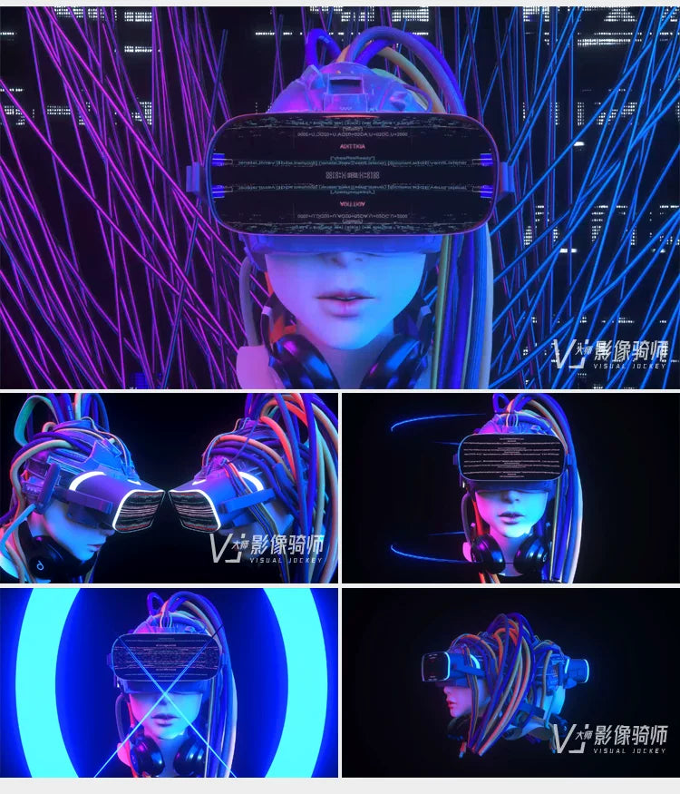 Visual Pack 🎬 | Cool Cyberpunk Vaporwave 3D Portrait 😎 | LED VJ Video Background for Bar Large Screen Live Casting