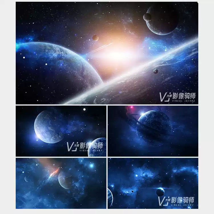 Visual Pack 🎬 | Starry Sky, Planets & Blue Space Visual | Bar LED Live Screen Background VJ Loop 4K ✨🌌🌍