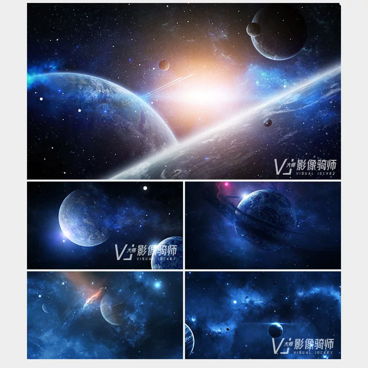 Visual Pack 🎬 | Starry Sky, Planets & Blue Space Visual | Bar LED Live Screen Background VJ Loop 4K ✨🌌🌍