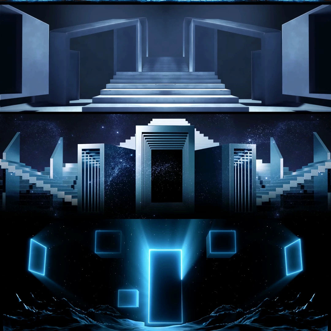 Premium Geometric Architectural Visuals: Aesthetic Minimalist Background for Livehouse, Stage Displays & Luxury Events. High-End Motion Graphics Asset. 🏗️💎📐✨🏢