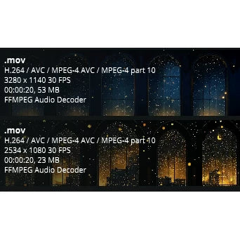 Aesthetic Gothic Architecture VJ Visuals 🏛️ Golden Starry Sky Particles & Cathedral Window Loop | High-End LED Stage Background for Livehouse & Luxury Events ✨