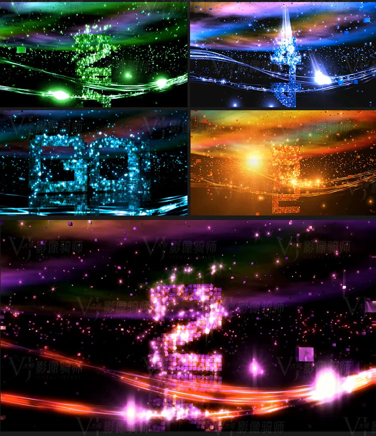 Visual Pack 🎬 | 4K VJ Video of Dynamic Particle Countdown ⏱️✨ for Clubs, Bars & Festival LED Stage 🎶💡