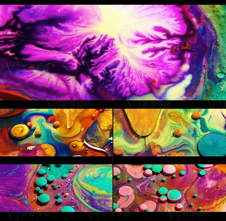 Visual Pack 🎬 | Colorful Flowing Liquid Oil Drops Visual | LED Large Screen VJ Loop Background 4K ✨💧🔥