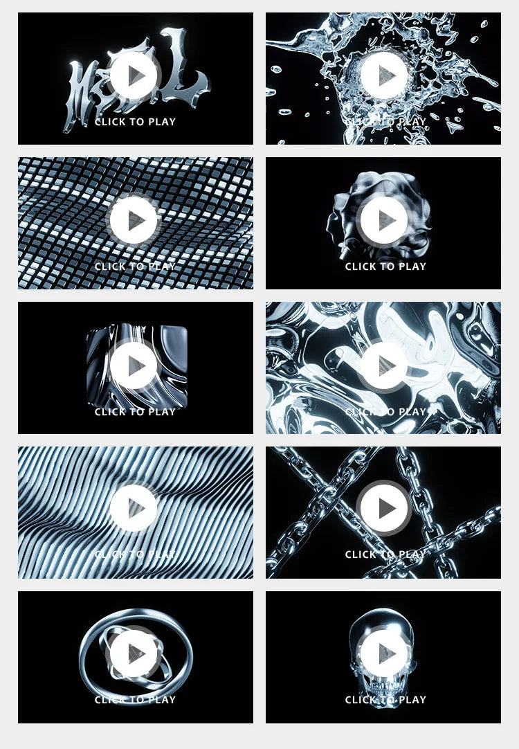 Visual Pack 🎬 | 3D Metallic Geometric Abstract Visual | Transparent Channel LED Bar Live VJ MOV 4K ✨⚙️🎶