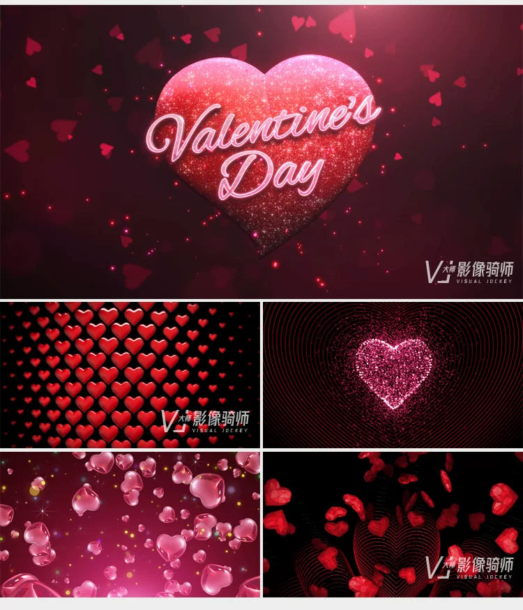 Visual Pack 🎬 | White Day & Qixi Couple Love Heart Visual | LED Bar Proposal Confession Background ✨❤️💌