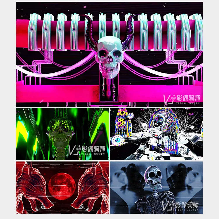 Visual Pack 🎬 | Dark Halloween Skull Rock Band | Vampire Bar LED Screen VJ Video Background 🖤💀🦇