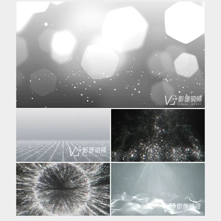 Visual Pack 🎬 | White Tech Particles Floating Light Glow | Retro Bar Stage LED Screen Background VJ Loop for DJ