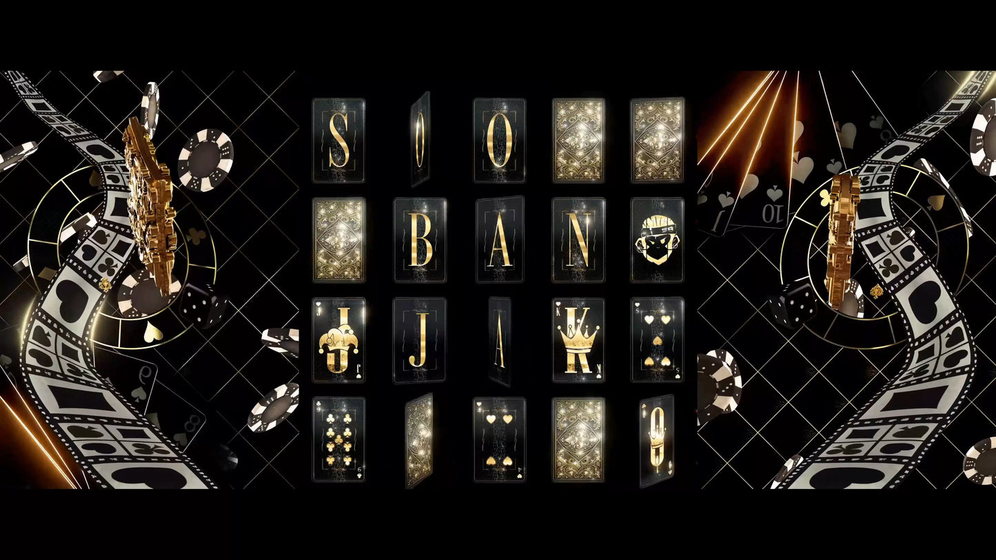 Black Gold Poker Cards & Animated Roses Background | Luxury Livehouse VJ Loop | Casino Theme Stage Video Material | Premium Motion Graphics for Events & Clubs 🃏🌹🔥
